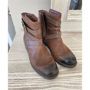 CLARKS ARTISAN ORINOCO SASH BROWN LEATHER WINTER ANKLE BOOTS SIZE 9.5